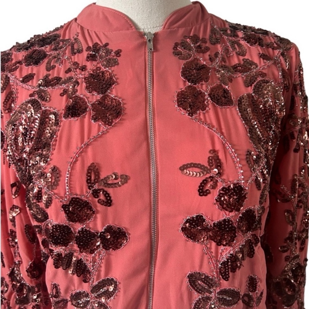 NWOT VERY COOL Endless Rose sequin Rose Bomber Jacket. - Picture 11 of 11